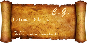 Czirmai Géza névjegykártya