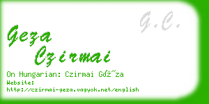 geza czirmai business card